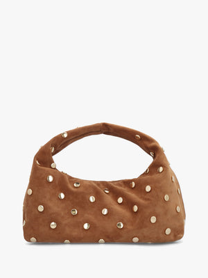 Maci Tan Suede Studded Shoulder Bag