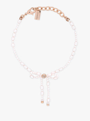 Pearl Bow Gold Bracelet
