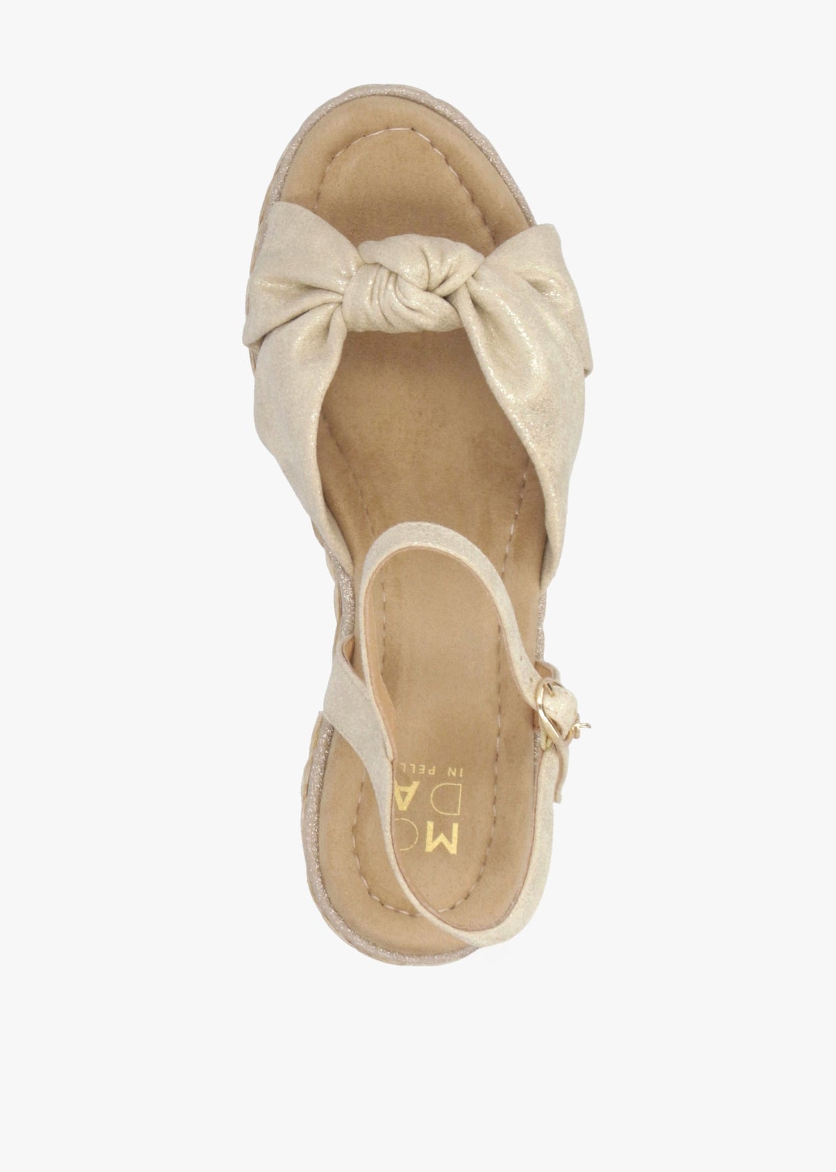 Meerah Gold Embellished Wedge Espadrilles
