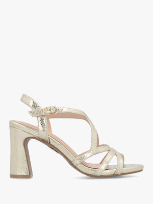 Missani Gold Reptile Strappy Heeled Sandals