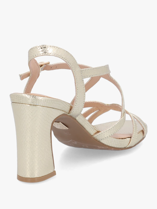 Missani Gold Reptile Strappy Heeled Sandals