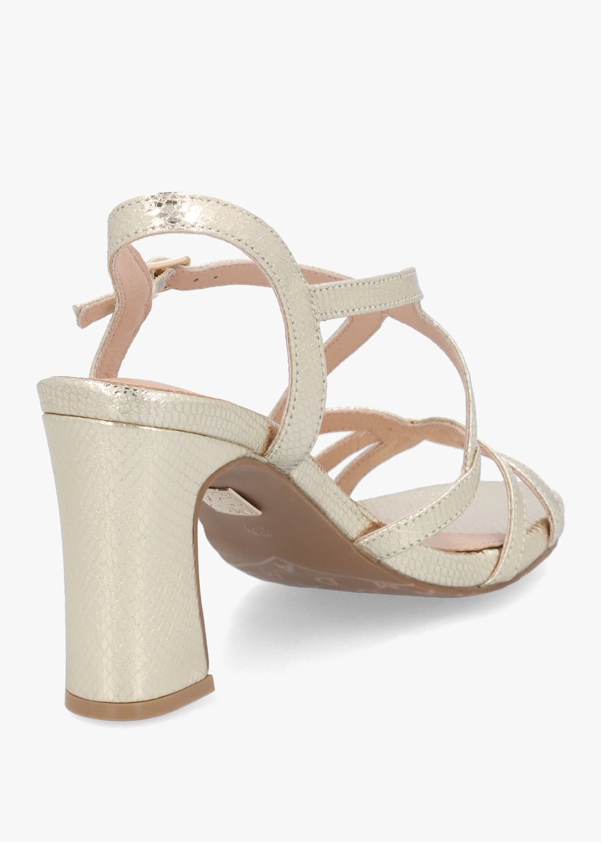 Missani Gold Reptile Strappy Heeled Sandals