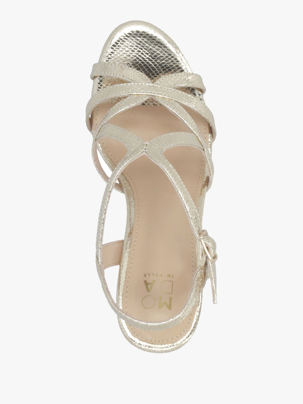Missani Gold Reptile Strappy Heeled Sandals