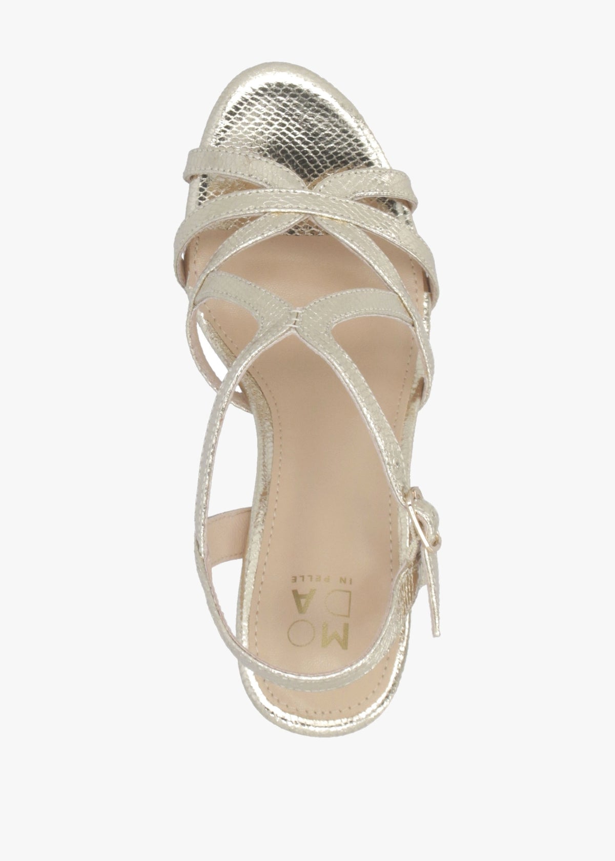 Missani Gold Reptile Strappy Heeled Sandals