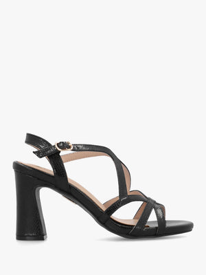 Missani Black Reptile Strappy Heeled Sandals