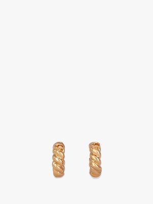 C Logo Twisted Gold Huggie Hoops