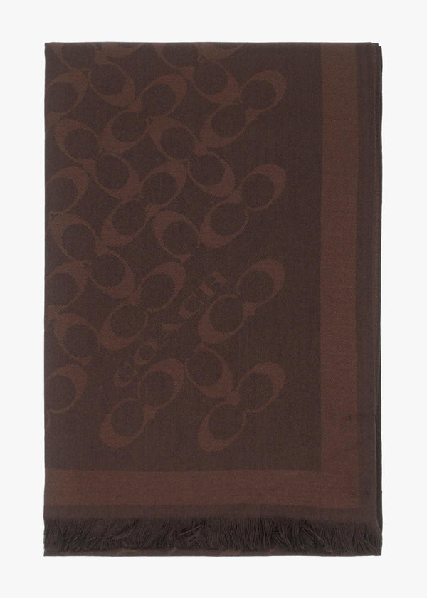 Bias Signature C Maple Wool Mix Oblong Scarf