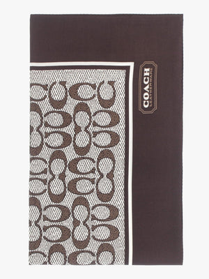 Textured Signature Print Maple Silk Scarf