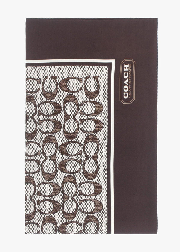 Textured Signature Print Maple Silk Scarf