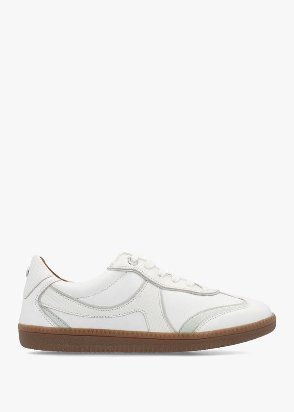 Brioni White Reptile Leather Low Profile Trainers