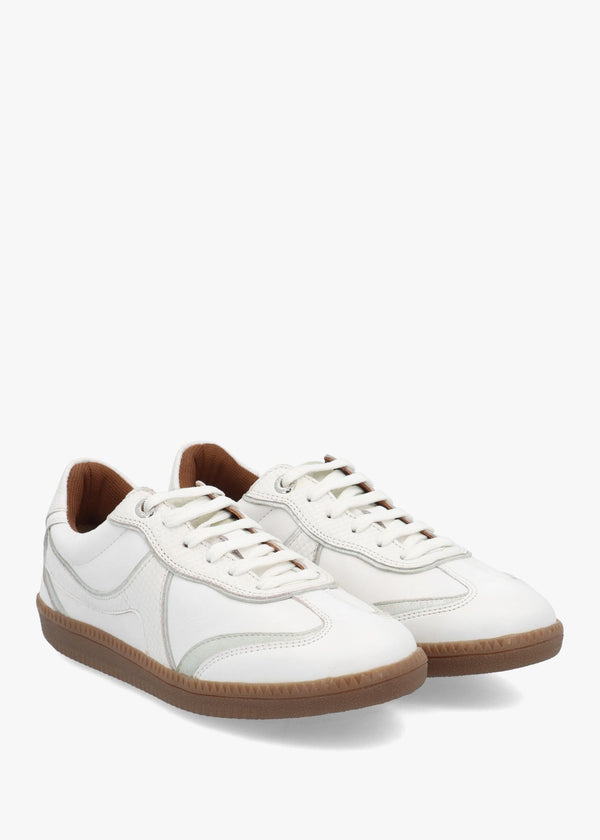 Brioni White Reptile Leather Low Profile Trainers