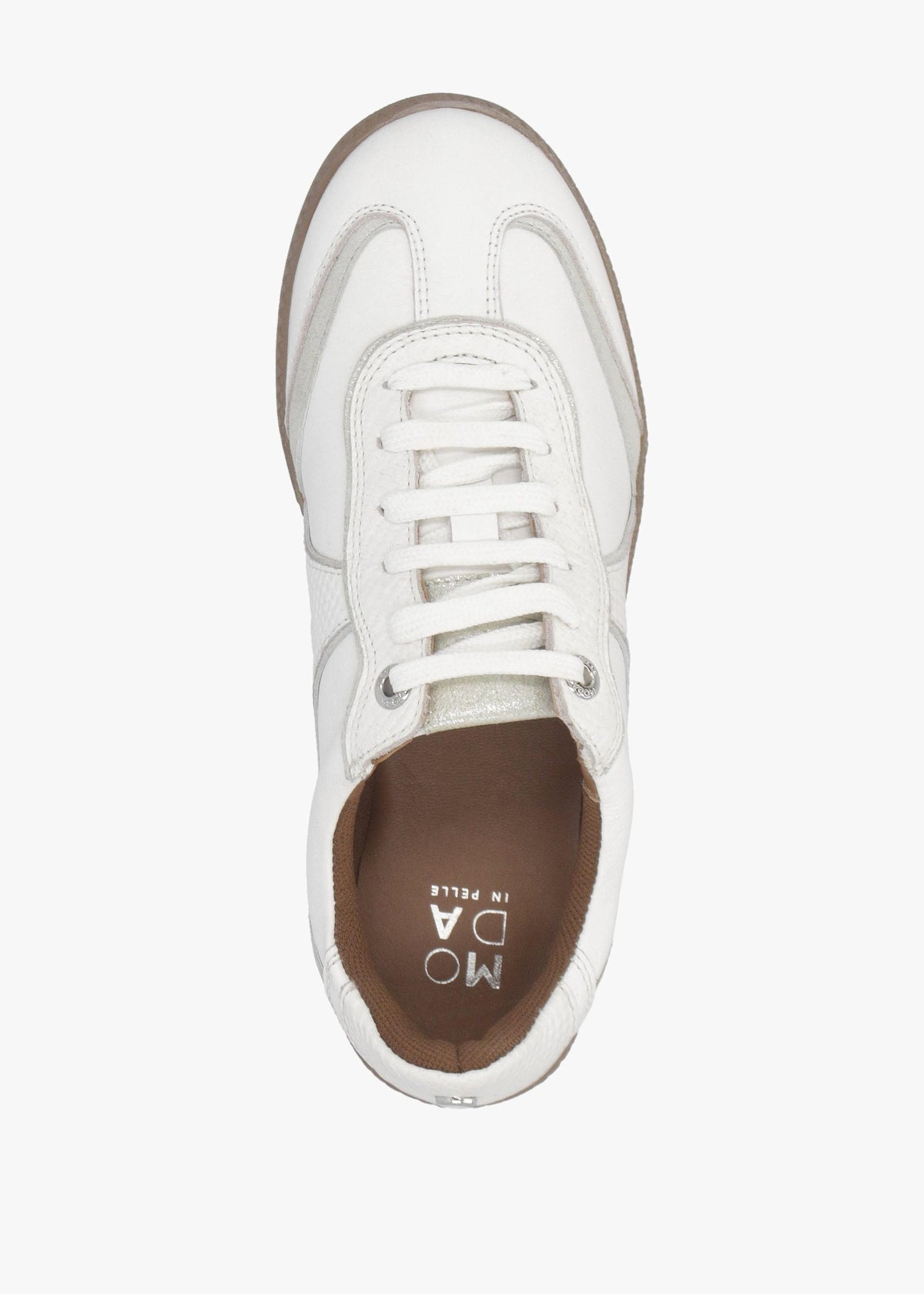 Brioni White Reptile Leather Low Profile Trainers