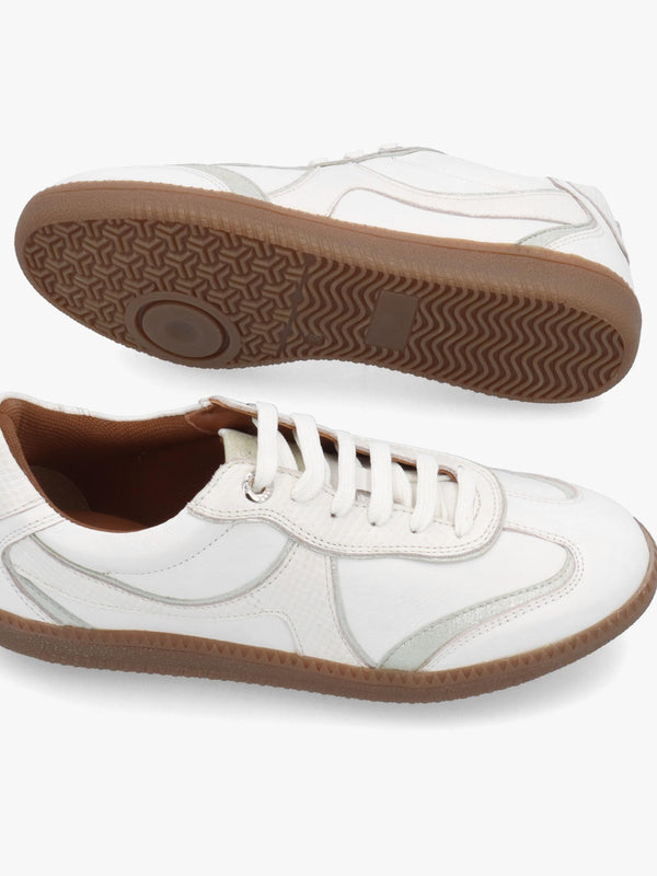 Brioni White Reptile Leather Low Profile Trainers