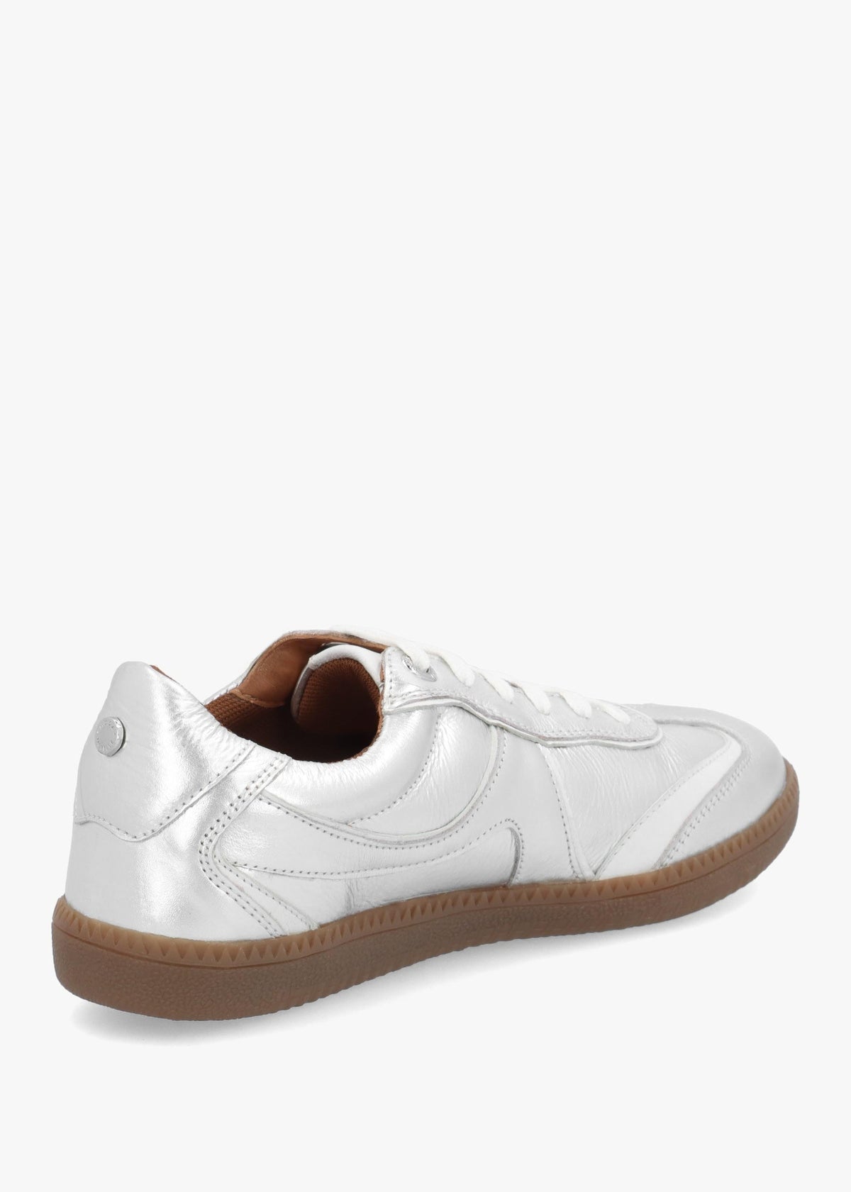 Brioni Metallic Silver Leather Low Profile Trainers