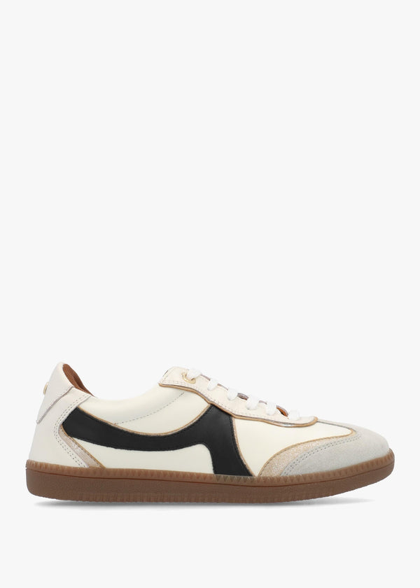 Brioni Cream Multi Leather Low Profile Trainers