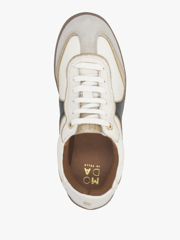 Brioni Cream Multi Leather Low Profile Trainers