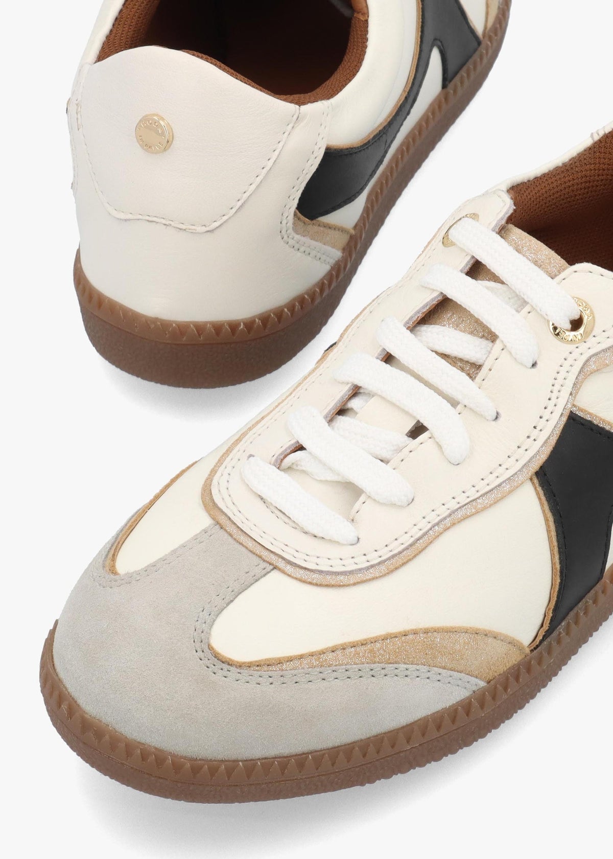 Brioni Cream Multi Leather Low Profile Trainers