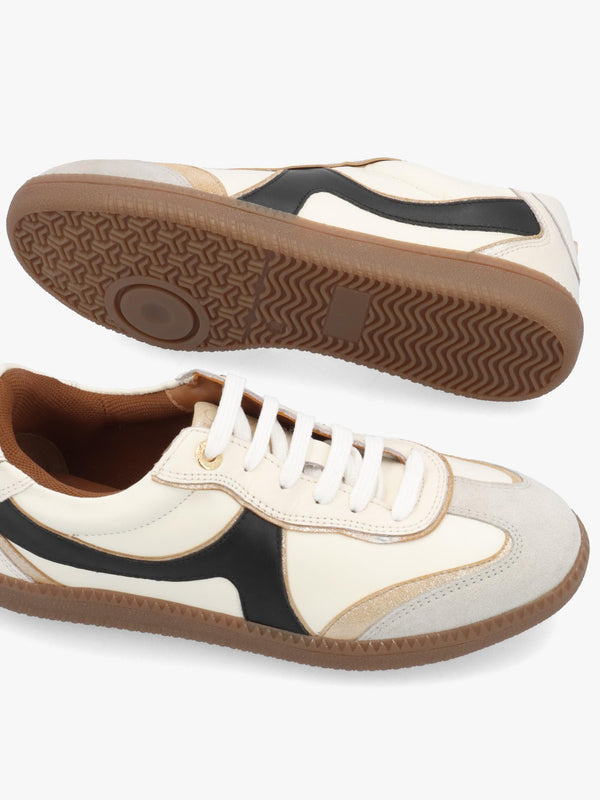 Brioni Cream Multi Leather Low Profile Trainers