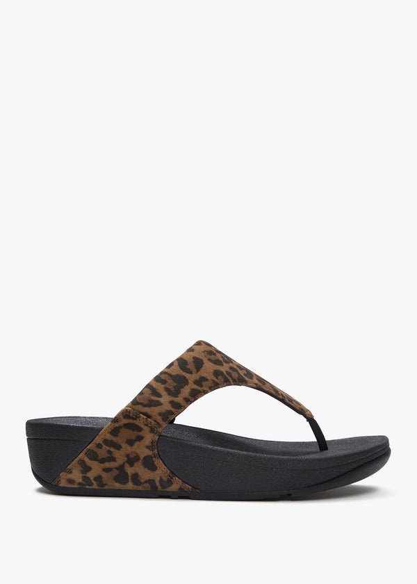 Lulu Leopard Suede Toe Post Sandals