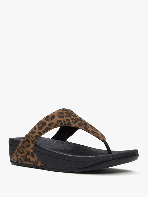 Lulu Leopard Suede Toe Post Sandals