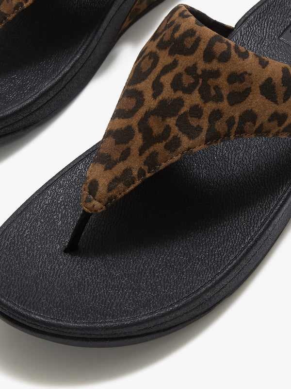 Lulu Leopard Suede Toe Post Sandals