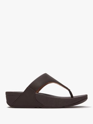 Lulu Chocolate Brown Leather Toe Post Sandals