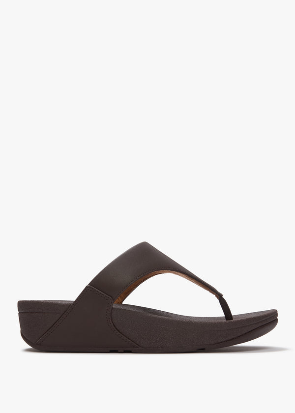 Lulu Chocolate Brown Leather Toe Post Sandals