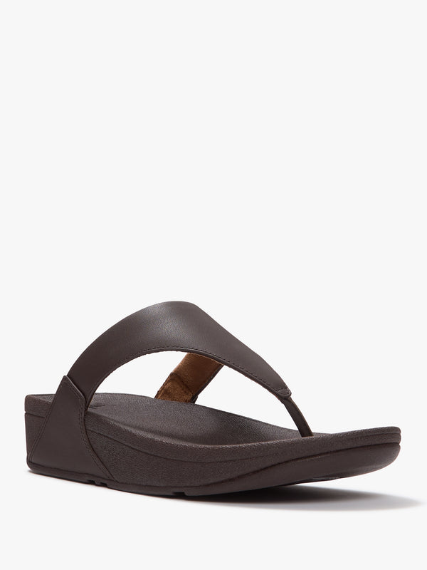 Lulu Chocolate Brown Leather Toe Post Sandals