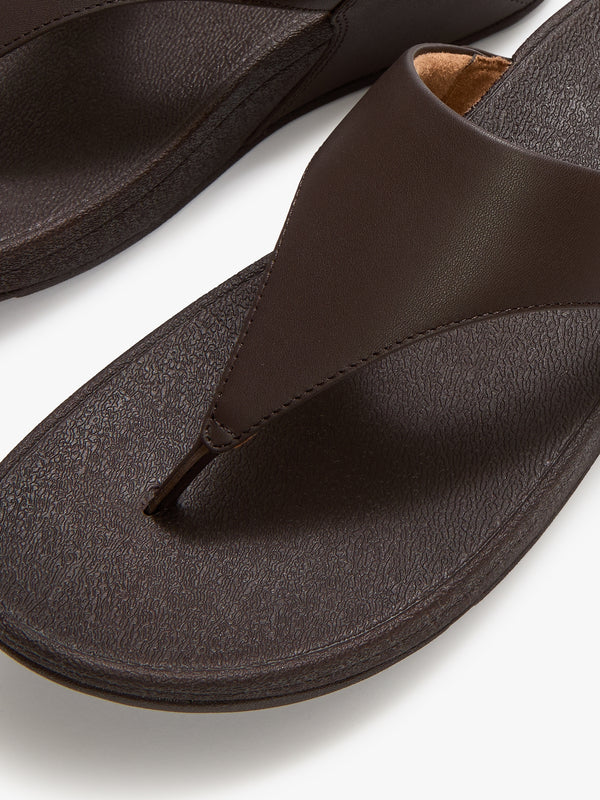 Lulu Chocolate Brown Leather Toe Post Sandals