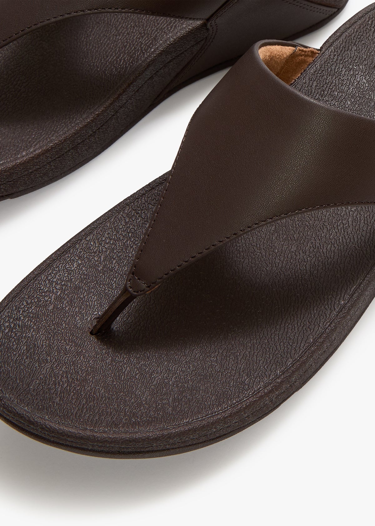 Lulu Chocolate Brown Leather Toe Post Sandals