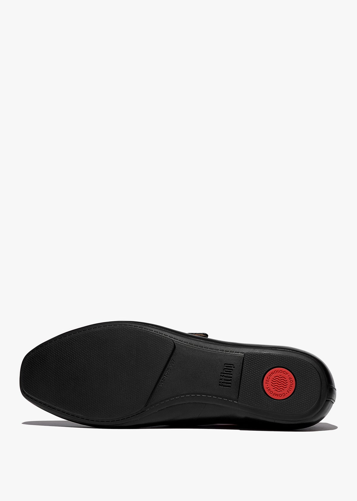 Delicato Black Leather Mary Jane Ballerina Pumps