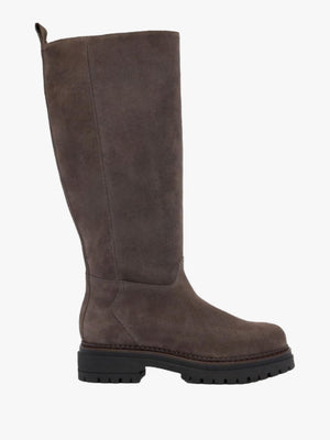 Bikby Dark Grey Suede Tall Boots