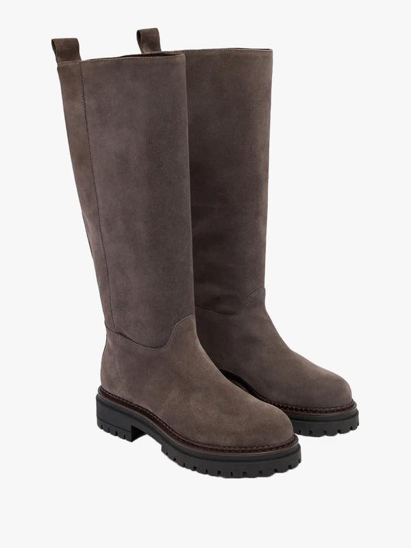 Bikby Dark Grey Suede Tall Boots