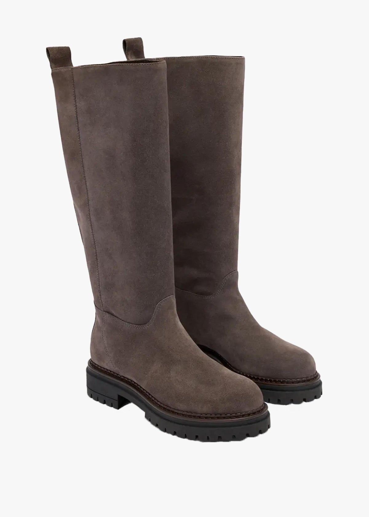 Bikby Dark Grey Suede Tall Boots