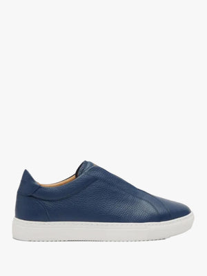 Men's Boulder Navy Leather Laceless Trainers