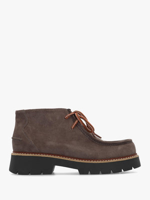 Ashton Dark Grey Brown Suede Moccasin Ankle Boots