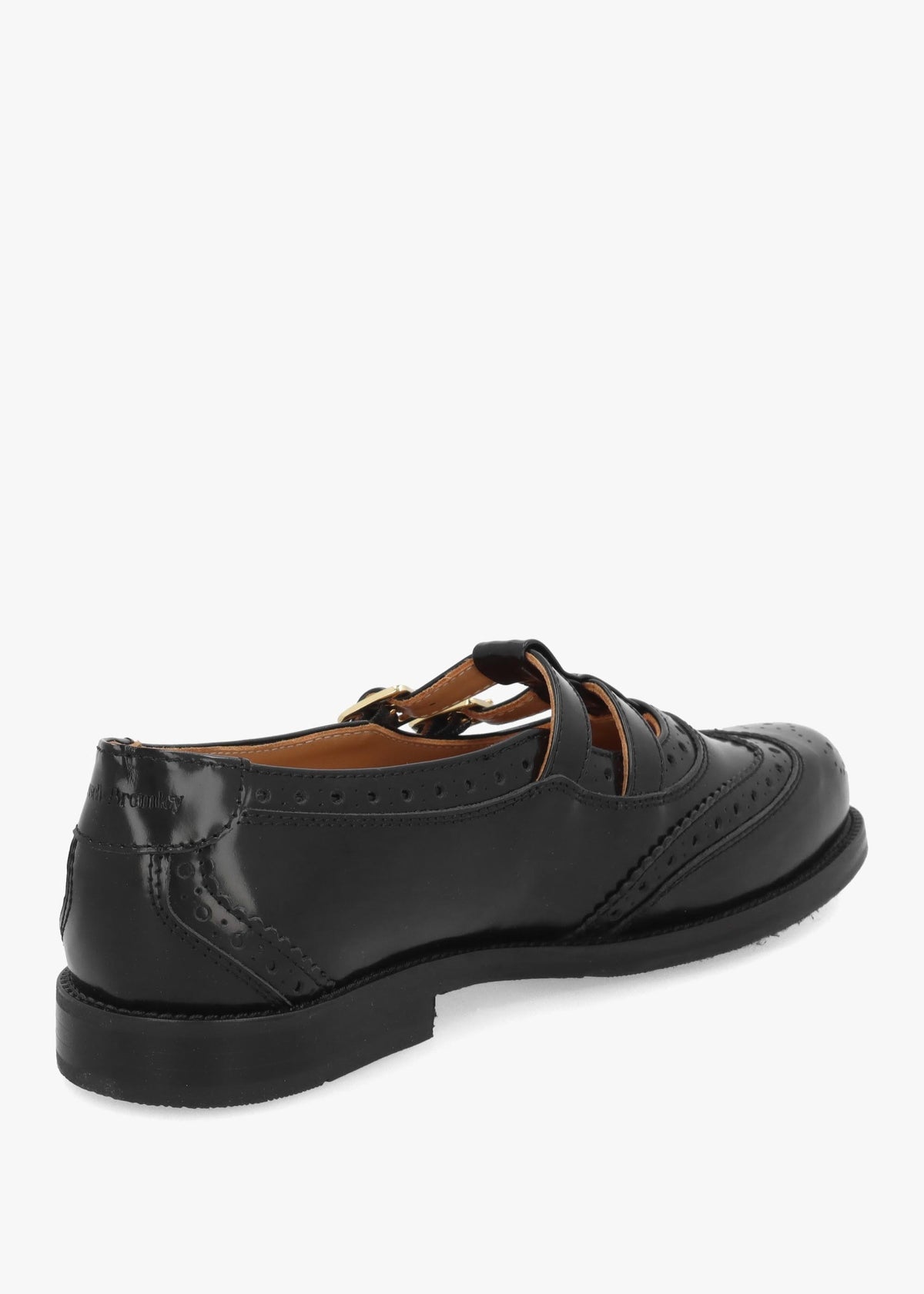 Dotty Black Leather Brogue Mary Janes