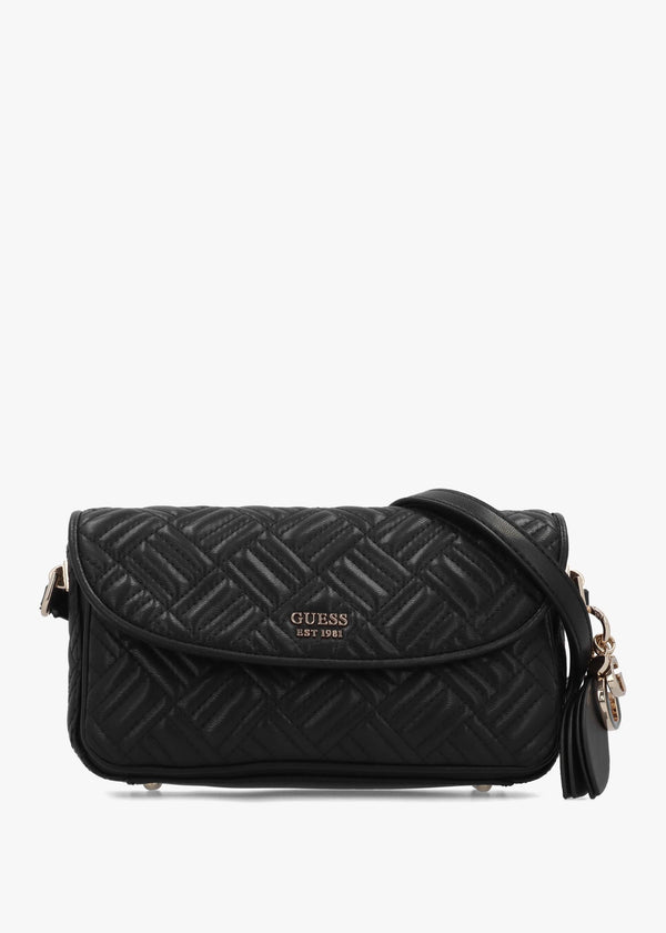 Sally Convertible Black Quilted Cross-Body Bag