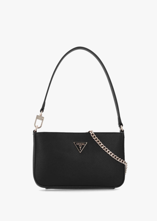 Noelle II Mini Black Top Zip Shoulder Bag