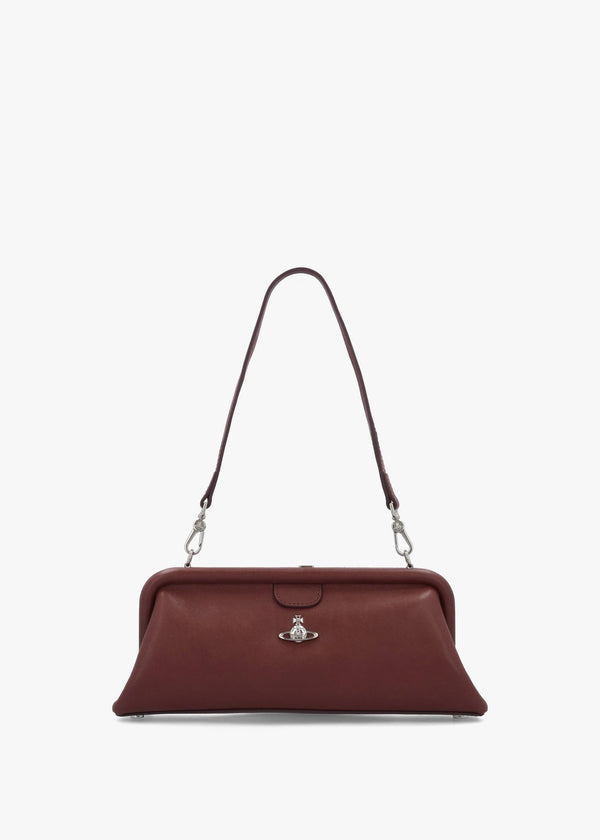 Jane Frame Chestnut Leather Shoulder Bag Purse