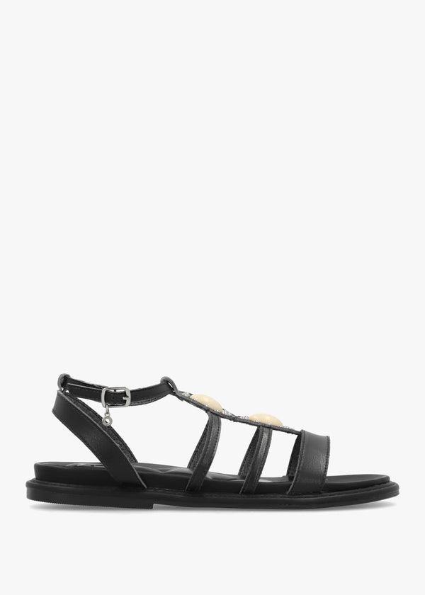 Lysandra Black Embellished Gladiator Sandals