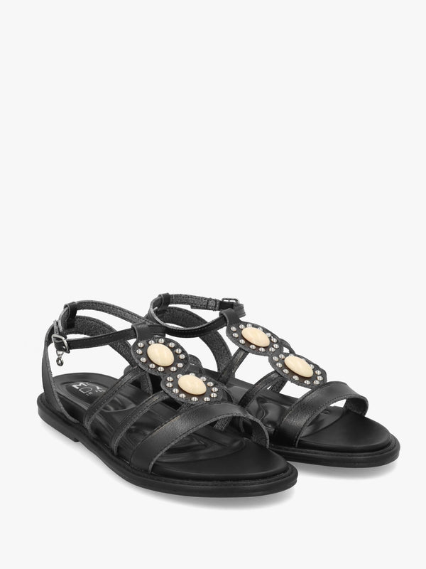 Lysandra Black Embellished Gladiator Sandals