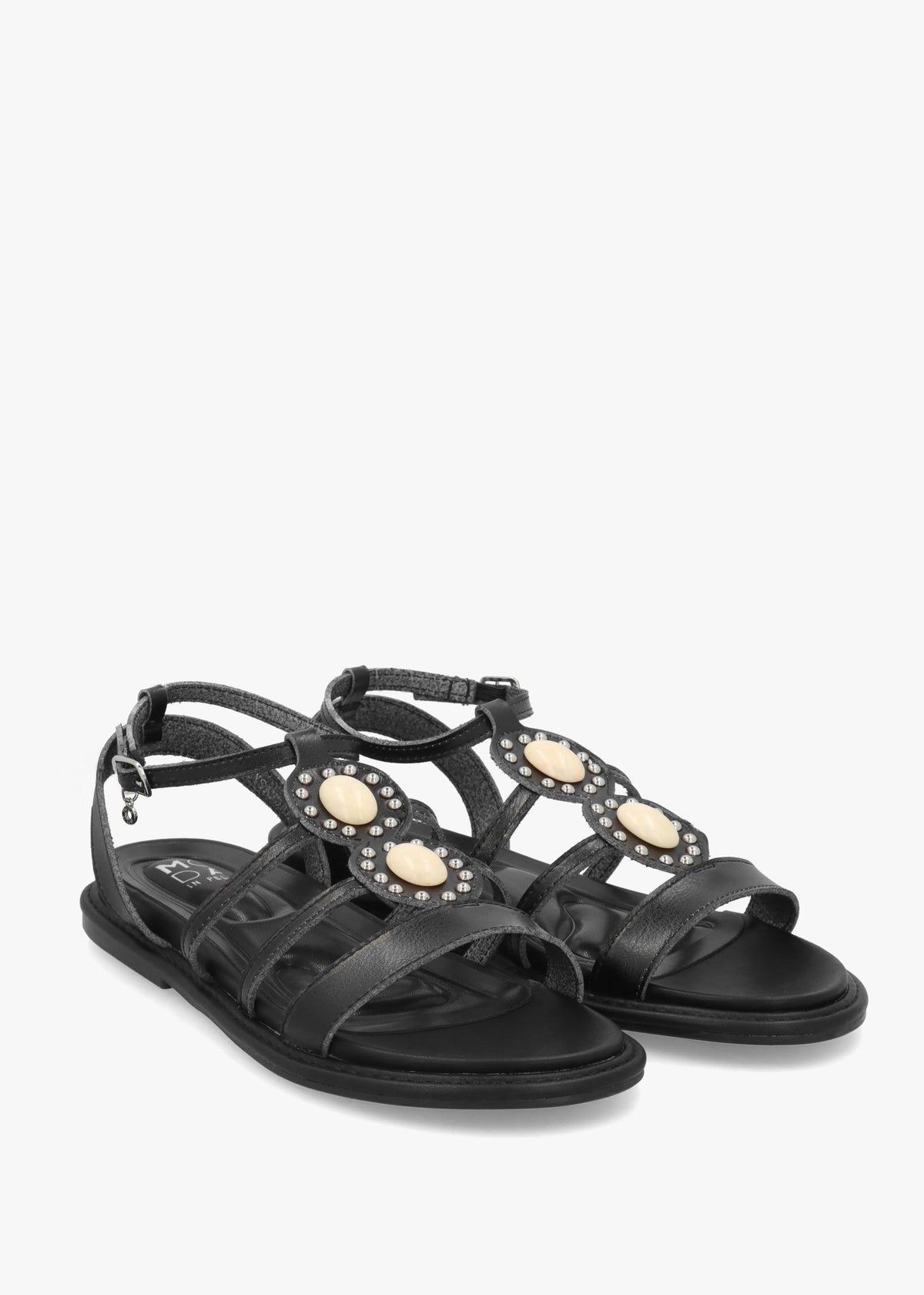 Lysandra Black Embellished Gladiator Sandals