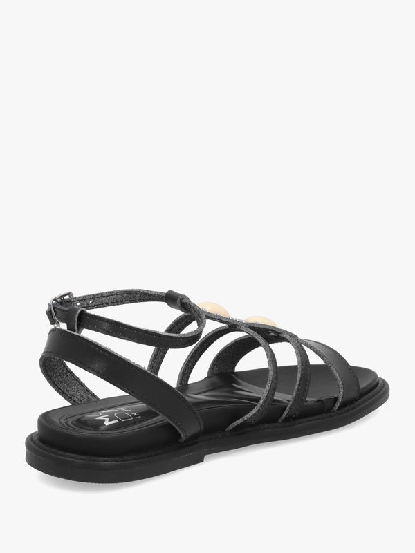 Lysandra Black Embellished Gladiator Sandals