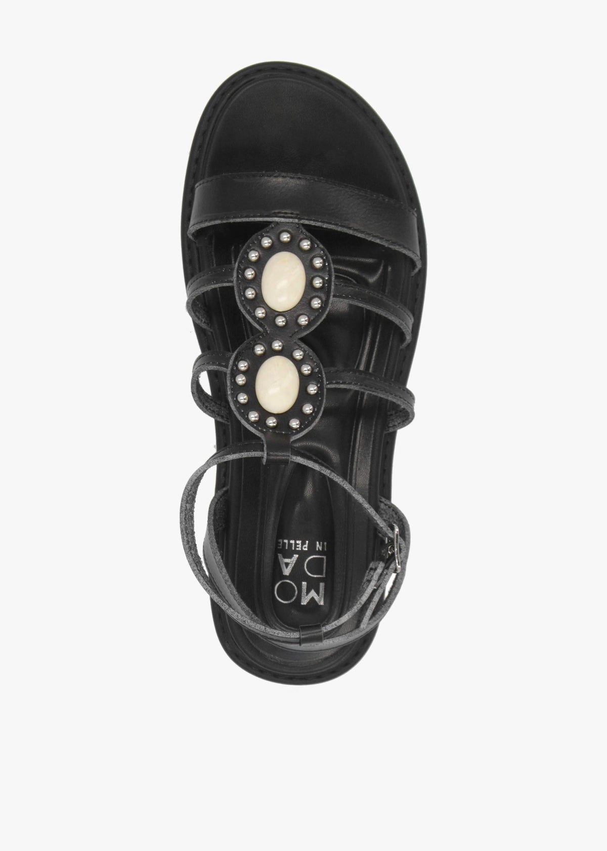 Lysandra Black Embellished Gladiator Sandals