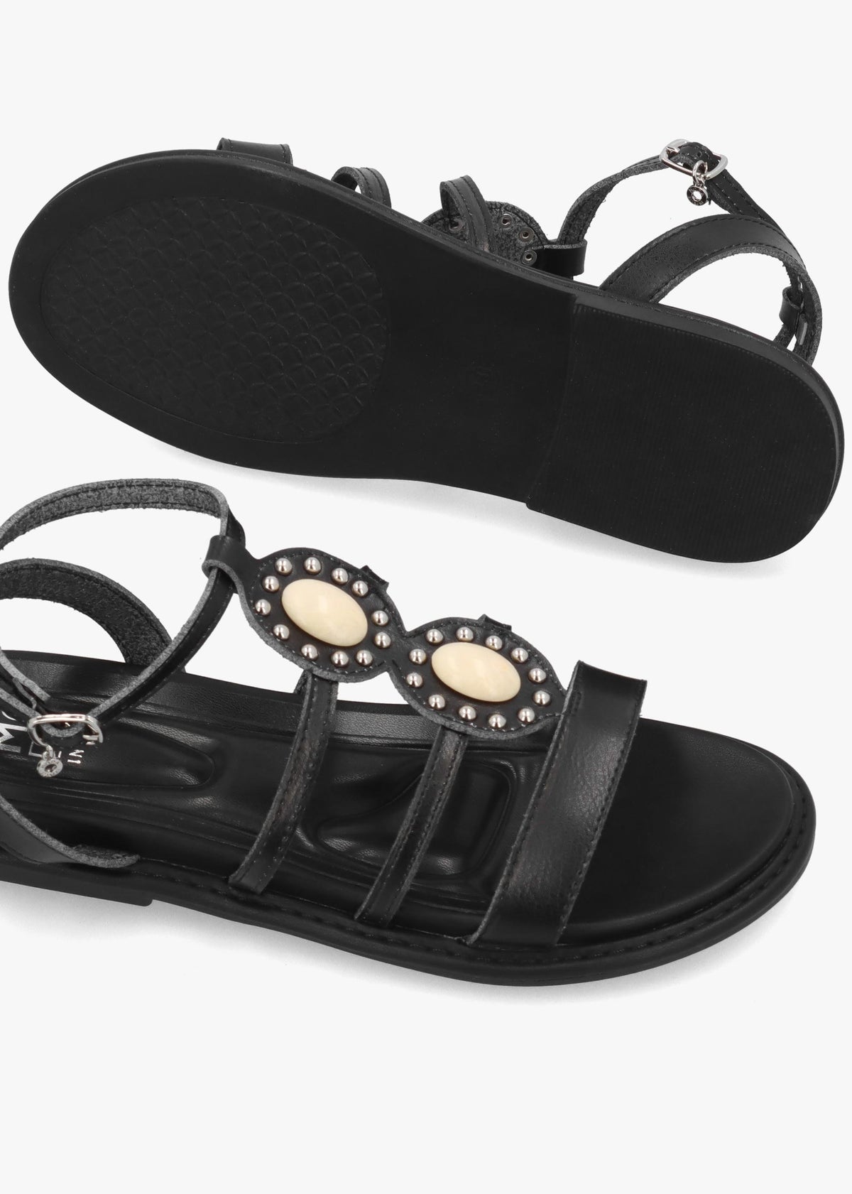 Lysandra Black Embellished Gladiator Sandals