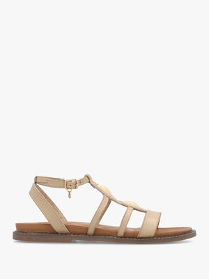 Lysandra Beige Embellished Gladiator Sandals