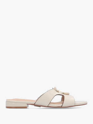 Liarra Off White Low Heel Mules
