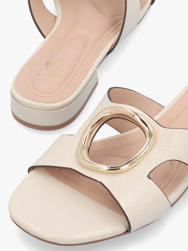 Liarra Off White Low Heel Mules