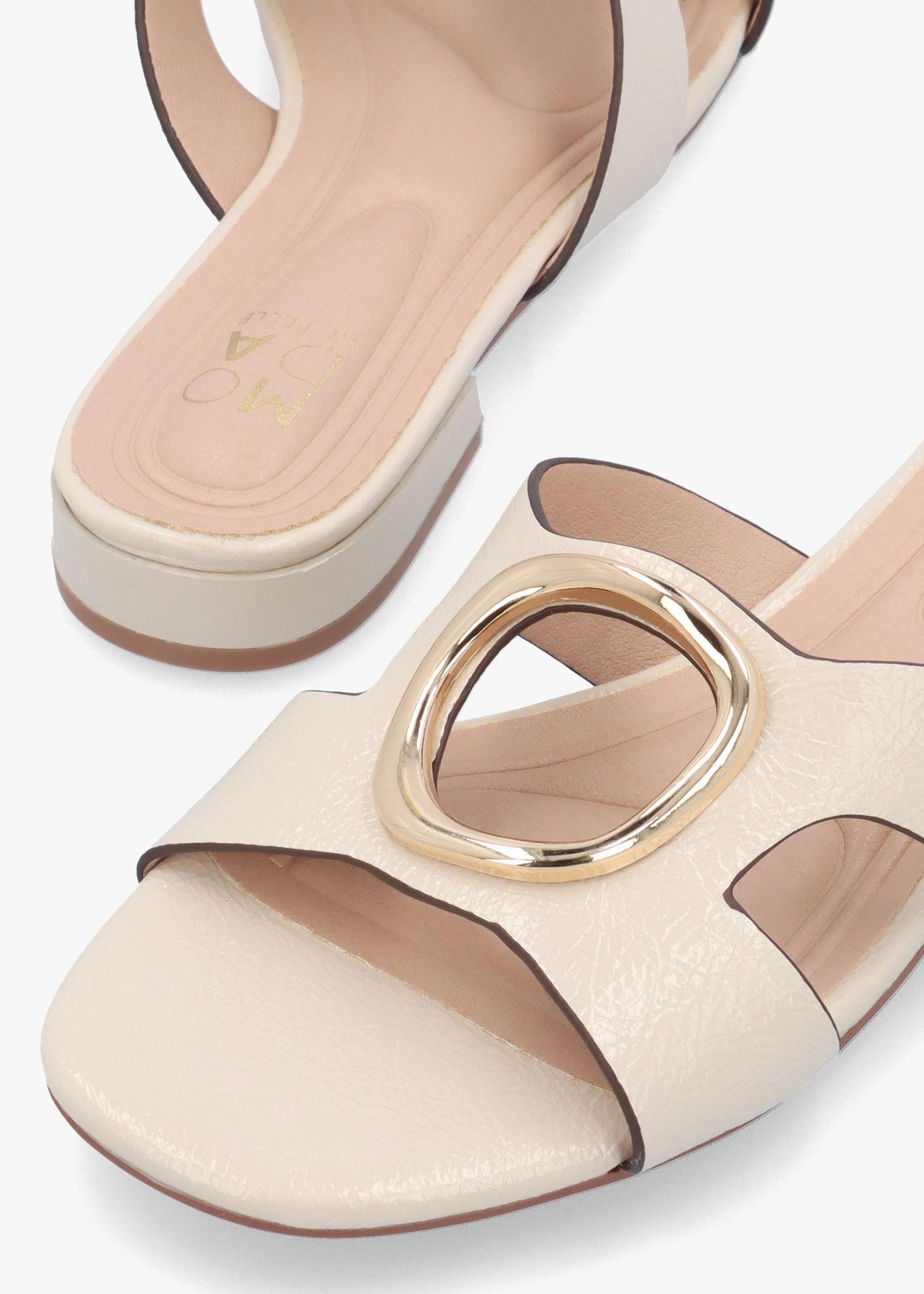 Liarra Off White Low Heel Mules